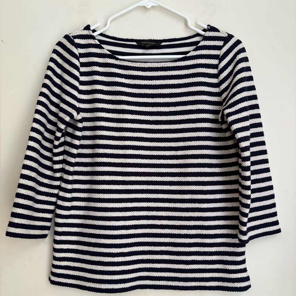 Banana republic Striped 3/4 Length Sleeve Tee Size Extra Small